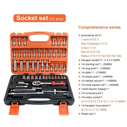 Motorcycle Tool Kit Set - 150/46PCS Ratchet Wrench Socket Set for Auto Repair & Maintenance