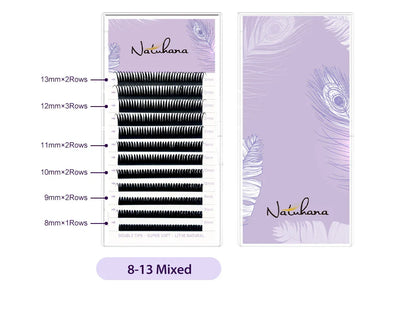 NATUHANA 0.07mm Wet Eyelash Extensions – Manga Wispy Spikes & Premade Fans for Cosplay & Volume