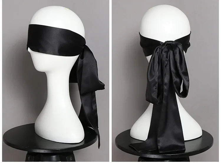 Silk Eye Sleep Mask — Satin Ribbon Blindfold, Cute & Sexy Eye Cover for Women, High-Quality Gift Surprise