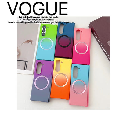 Magnetic Magsafe Wireless Charging Case — Gradient Liquid Silicone Bumper for Samsung Galaxy Z Fold 3-7