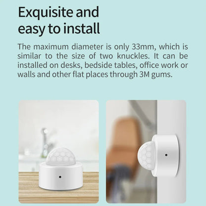 Tuya 2-in-1 ZigBee Mini PIR Motion Detector & Bright Lux Light - Passive Infrared Security Burglar Alarm Sensor