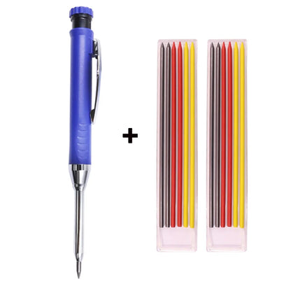 Solid Carpenter Mechanical Pencil – Woodworking Marking Tool with 3 Color Refills, Built-in Sharpener, and Scriber Lead
