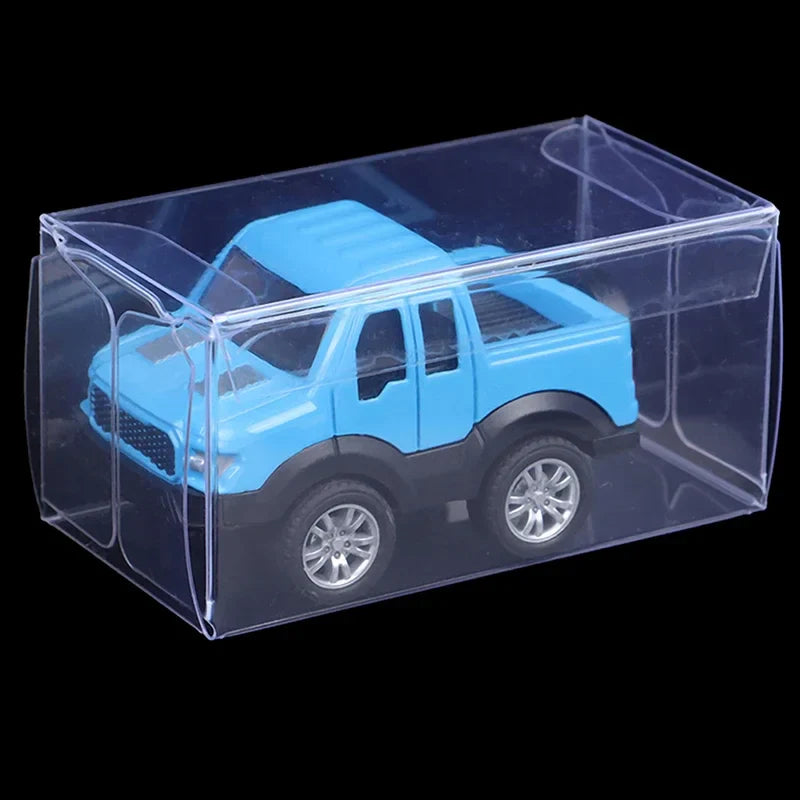 10/20/30/50/100pcs PVC Display Boxes — 1/64 Scale Car Model Toy Transparent Dustproof Exhibition Box for Collection & Gift Packaging