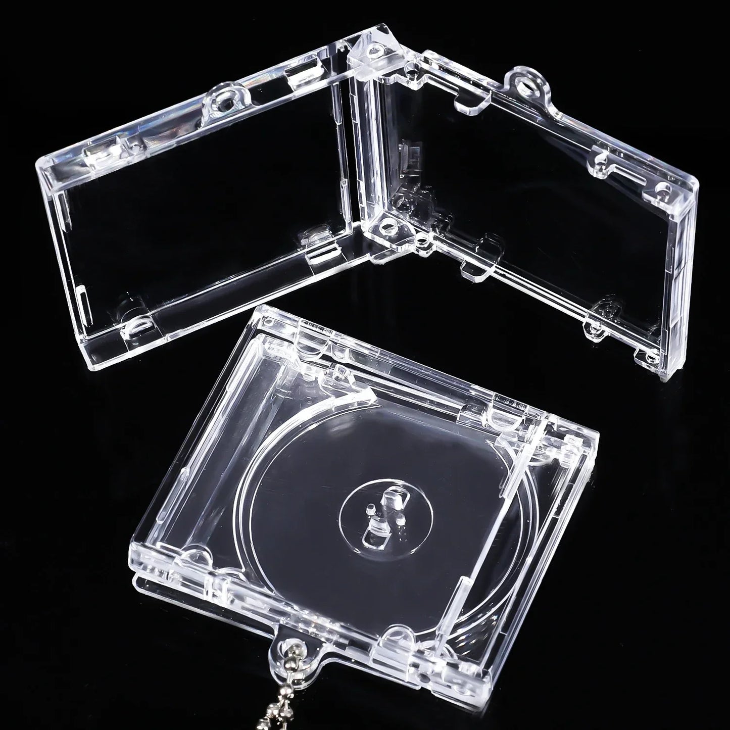 1/50pcs Clear Mini CD Case Pendant – DIY Commemorative Album Keychain & Backpack Hanging Decoration Keyrings