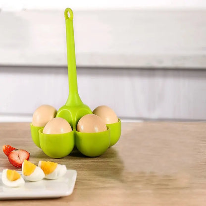 5-Hole Silicone Egg Cooker Tray - High-Temperature Resistant Steamer for Food Grade Complementary Food Preparation