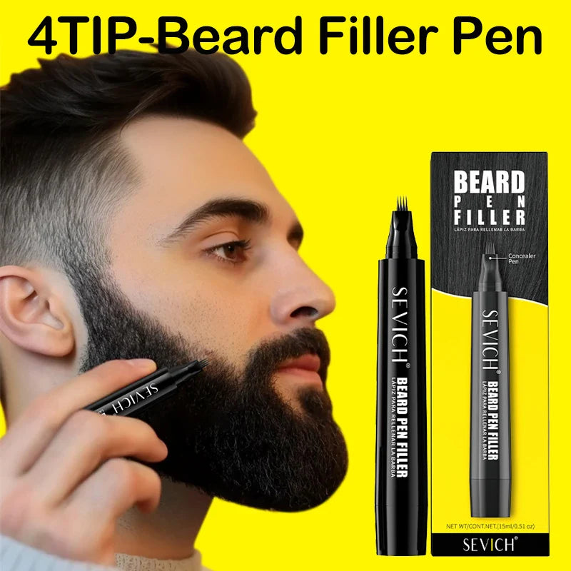 SEVICH Beard Filler Pen – Waterproof Black Fiber Beard Coloring & Enhancing Tool