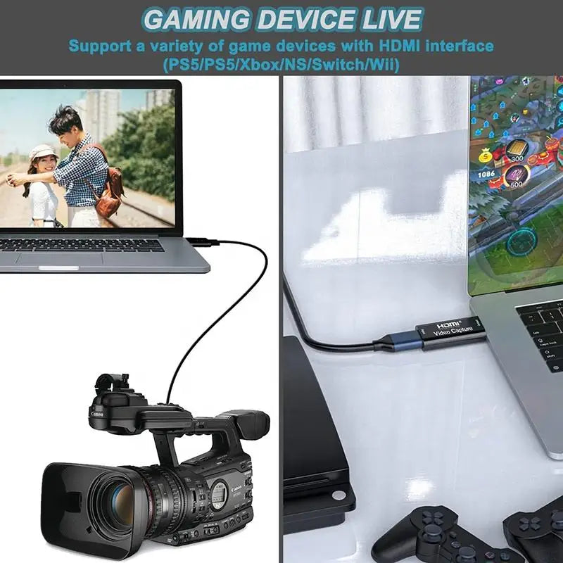 1080P HDMI USB Capture Device – Video Recording & Streaming for Gaming, Conferencing, Mac & PC Compatible