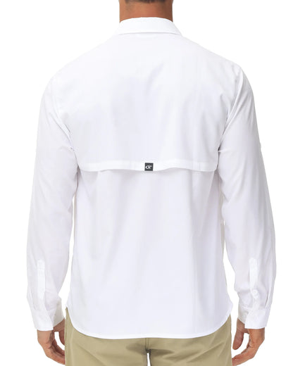 Men's UPF 50+ Long Sleeve Fishing Shirt – Sun Protection Breathable Hiking & Work Shirt with Zipper Pocket
