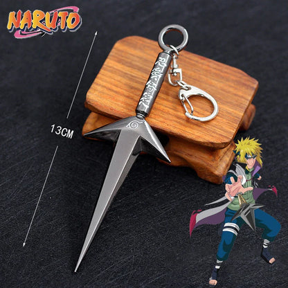 Anime Naruto Weapon Keychain Set – Metal Models of Asuma, Zabuza Sword, Kisame, Hidan, Minato Kunai & Flying Thunder God Cosplay Toys for Boys
