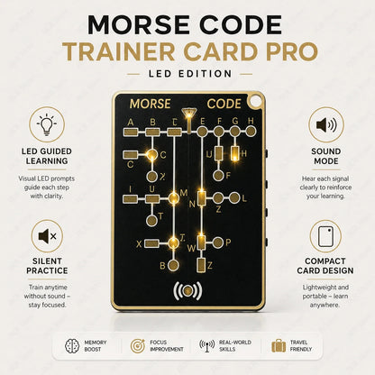 Portable Morse Code Trainer Card - Mini LED Electronic Code Learning & Practice Tool