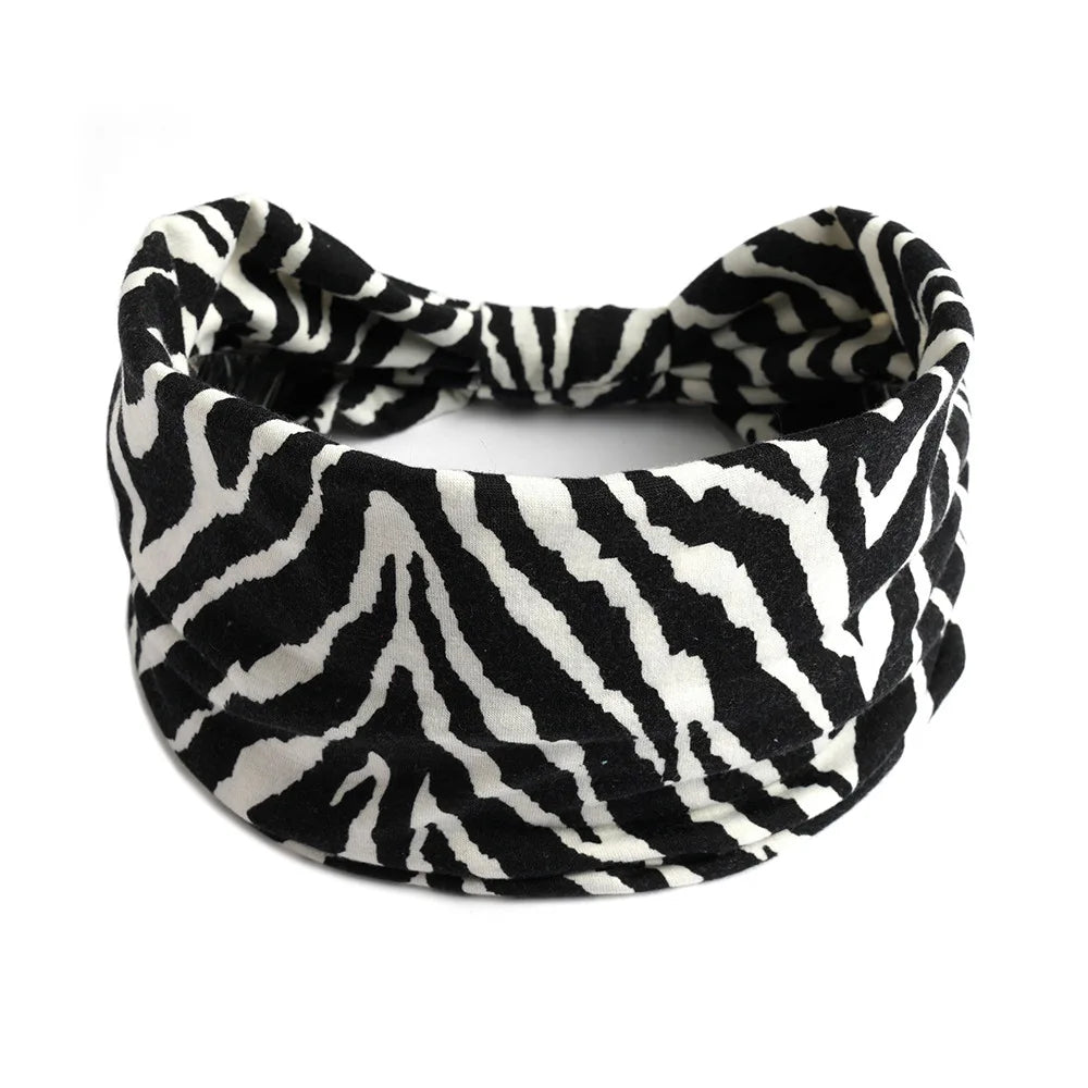 Bohemian Wide Cotton Stretch Headband for Women – Turban Headwrap, Bandage Hairband, Bandana Hair Accessories