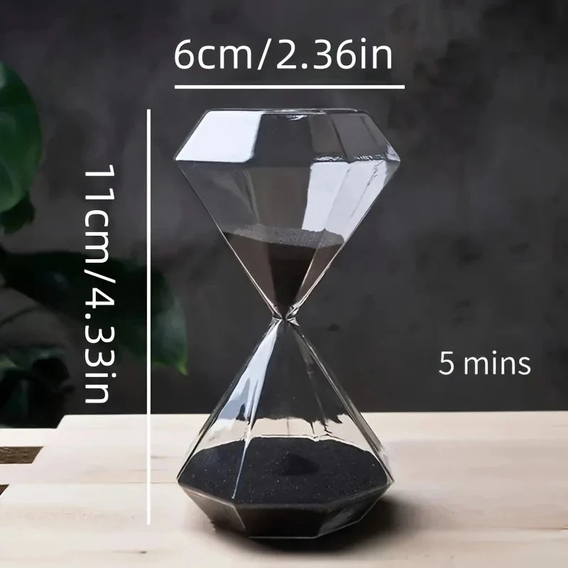 5-Minute Diamond Hourglass Timer - Decorative Sand Timer for Indoor & Outdoor Use