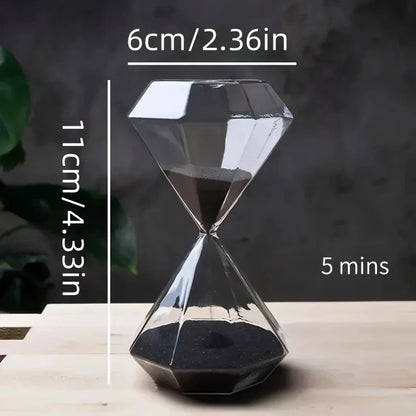 5-Minute Diamond Hourglass Timer - Decorative Sand Timer for Indoor & Outdoor Use