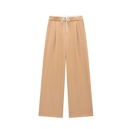TRAF 2024 Women’s Wide Leg Pants — High Waist Baggy Summer Streetwear Trousers