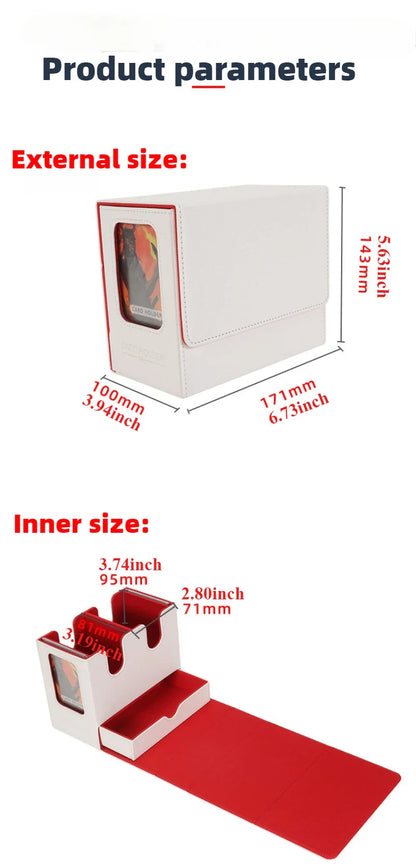 3-in-1 MTG Deck Box – Card Storage Case for 200+ Single-Sleeved TCG/CCG Cards with 4 Dividers & 2 Toploaders