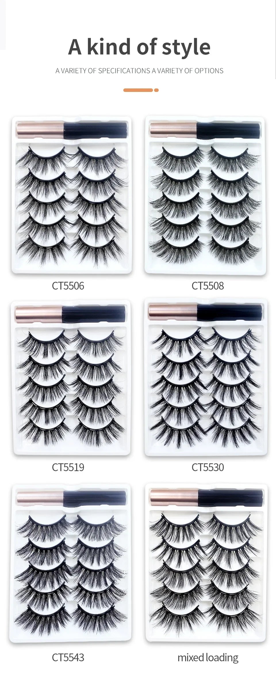 REDSIREN 5 Pairs Magnetic Eyelashes with Eyeliner – Reusable Thick Natural False Lashes