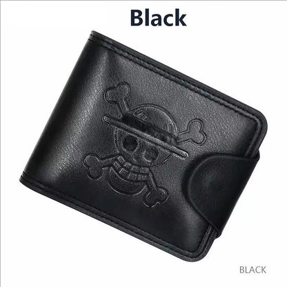 Anime One Piece Luffy Wallet – Men’s Short Multi-Card Straw Hat Pirates Wallet & Card Holder Purse, Gift Idea