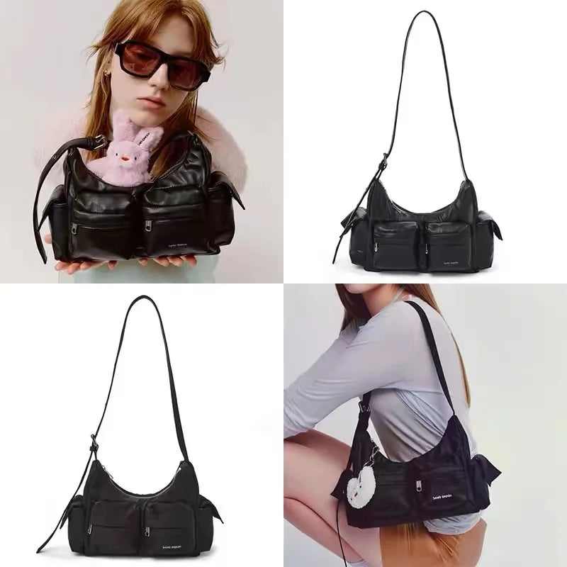 SAMO ONDOH South Korean Shoulder Bag — Hong Eun-Chae & Song Yuqi Inspired Motorcycle Underarm Bag