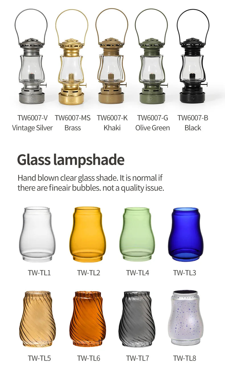ThousWinds Twilight Kerosene Camping Lantern – Portable Retro Oil Lamp for Outdoor Picnic and Backpacking