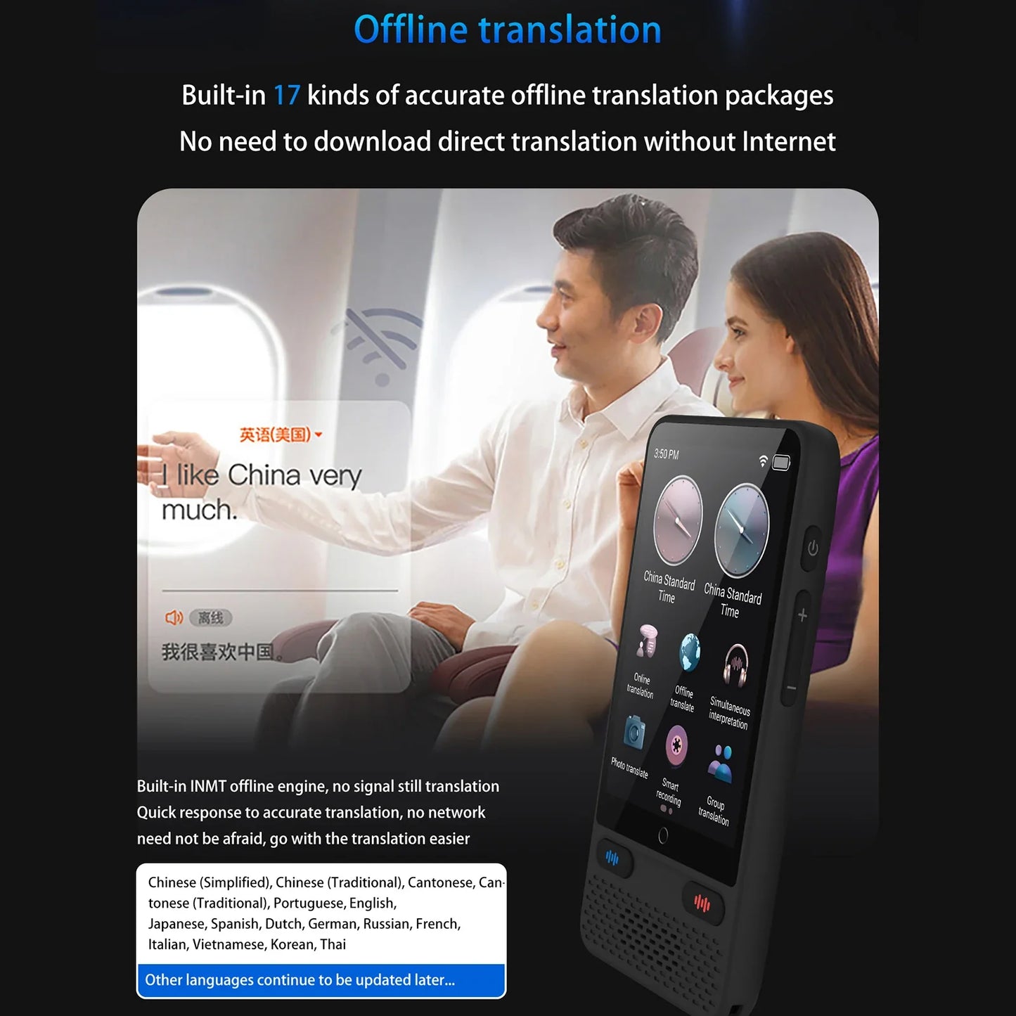 Portable S85 Language Translator Device - 138 Languages, Voice & Offline Translation, Video Recording Support
