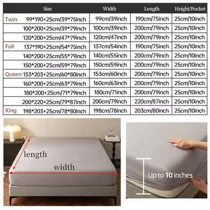 Soft Elastic Fitted Bedsheet with Deep Pocket Band – Twin/Full/Queen/King Size Bed Linen Cover (No Pillowcase)