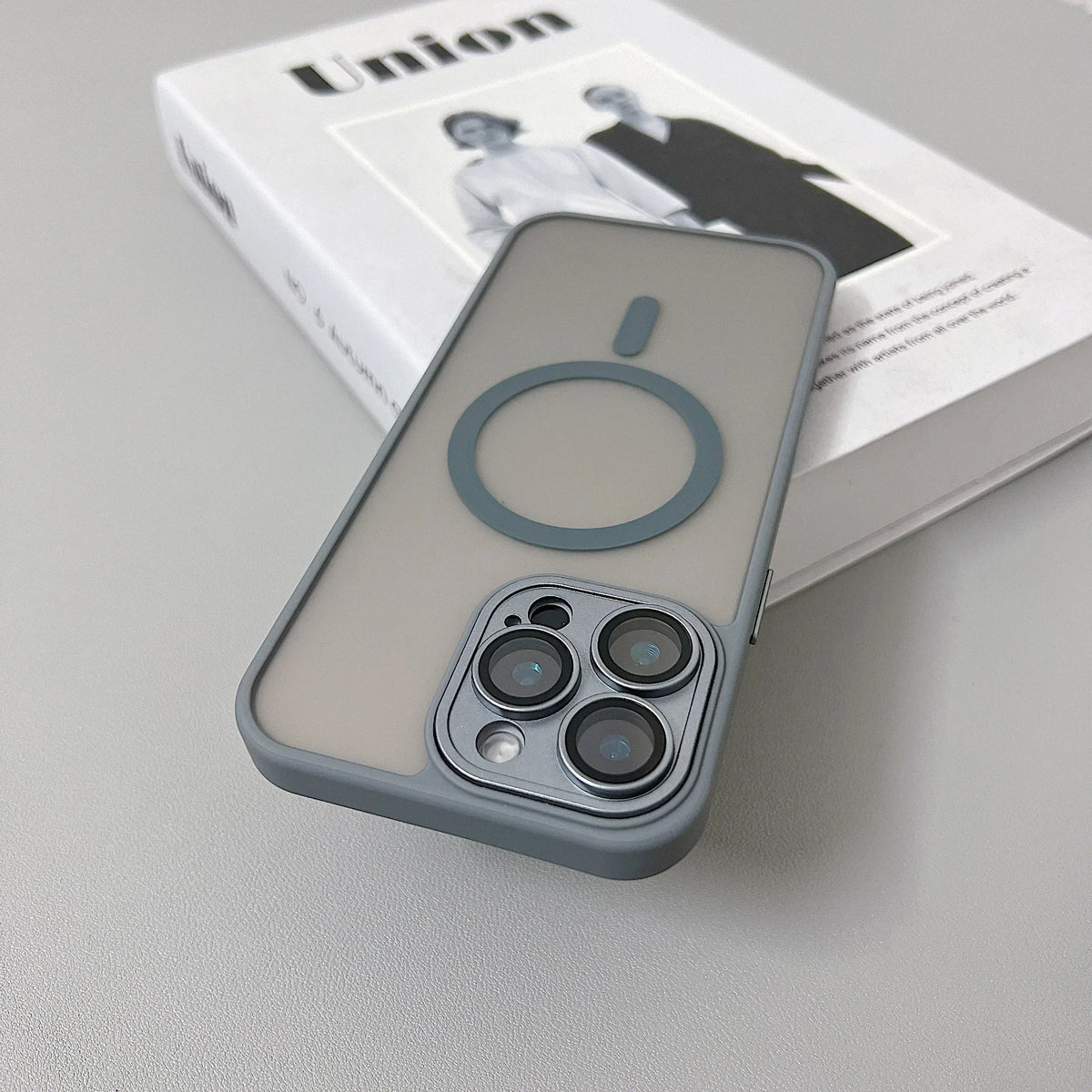 Matte Magnetic Translucent Armor Case - Shockproof MagSafe Cover for iPhone 11-17 Pro Max, Plus & Wireless Charging