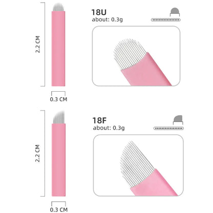 0.15mm Microblading Nano Blades — U-Shape Tebori Tattoo Needles for Permanent Makeup Eyebrow Pen