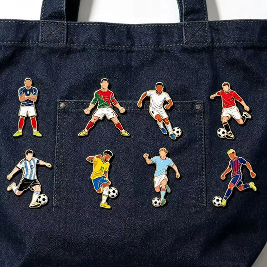 Football Player Enamel Brooch - Creative Sport Metal Lapel Pin Jewelry Gift
