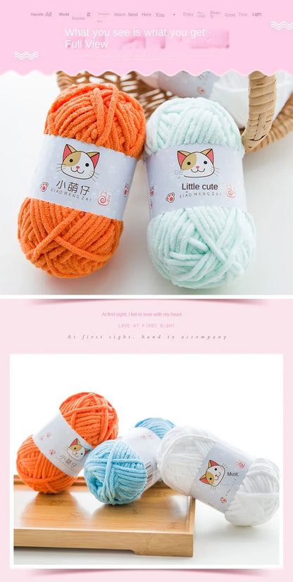 50g/Ball DIY Knitting Yarn – Soft Wool for Baby Scarf, Hat, Chunky Crochet Thread