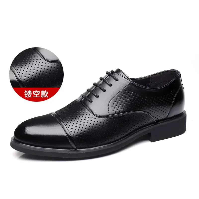 Men's Elevator Dress Shoes - 6CM Heightening Leather Business & Wedding Shoes Size 37-46