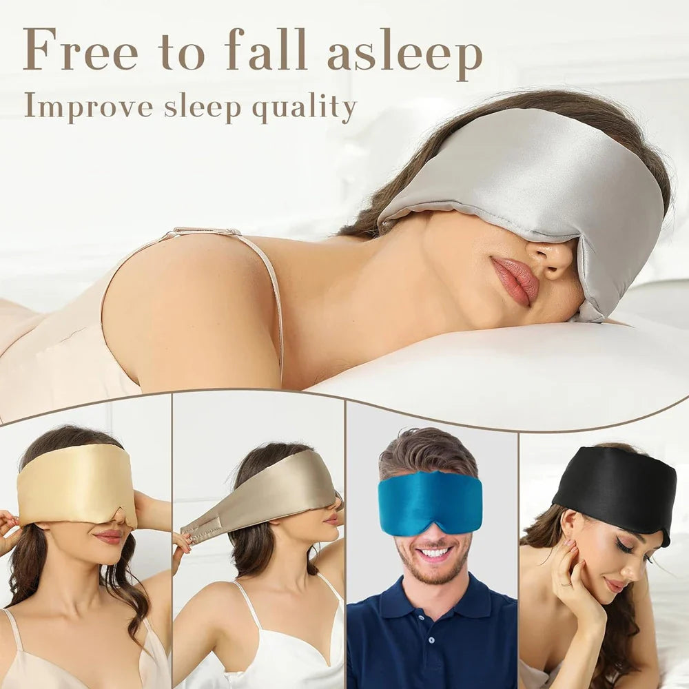 100% Mulberry Silk Sleeping Mask – Soft Padded Eyepatch for Light Blocking, Travel Sleeping Aid Sleep Patch (Slaapmasker)