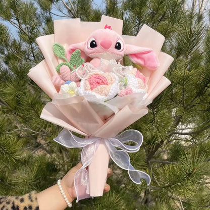 Disney Stitch Plush Bouquet – Super Soft Stuffed Doll Gift for Christmas, Birthday, Valentine & Graduation