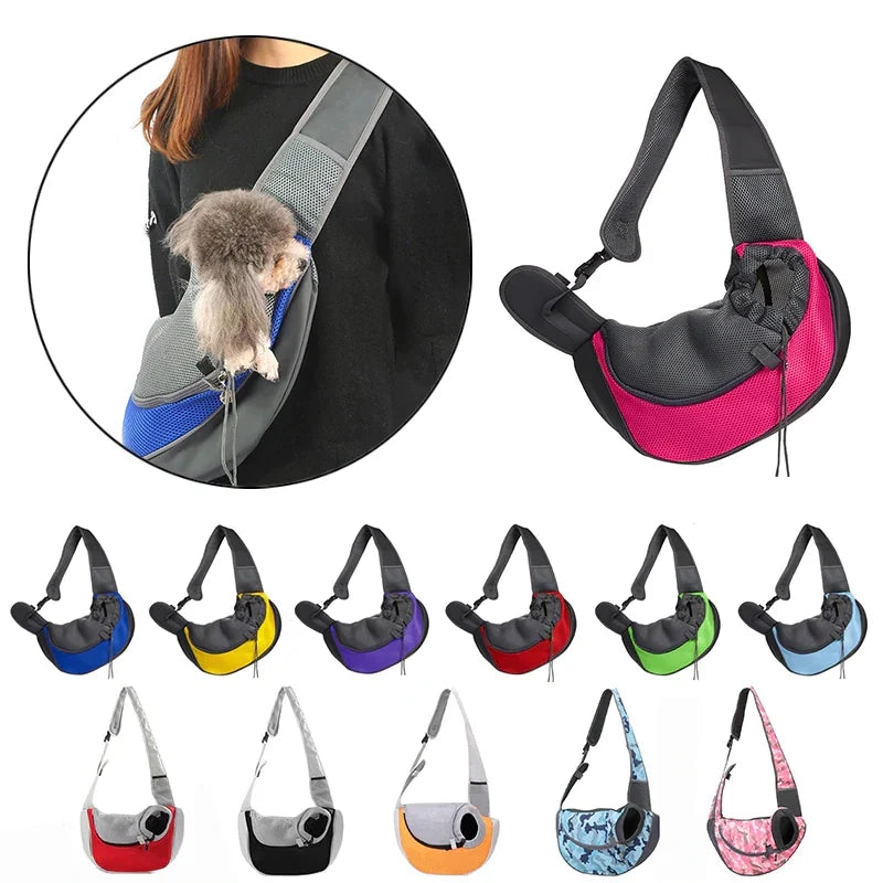 Outdoor Travel Pet Puppy Carrier S/L - Mesh Oxford Single Shoulder Bag for Dogs - Comfort Sling Handbag Tote Pouch, Ideal for Travel