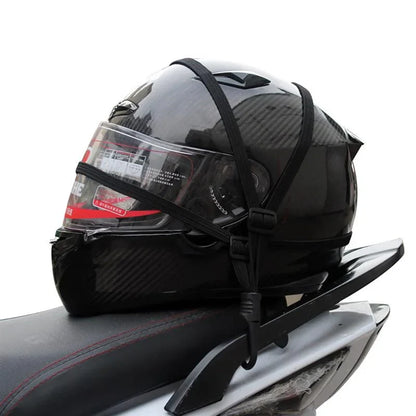 Universal 60cm Motorcycle Luggage Strap - Elastic Buckle Rope for Moto Helmet & Gear, High-Strength Retractable Protective Net