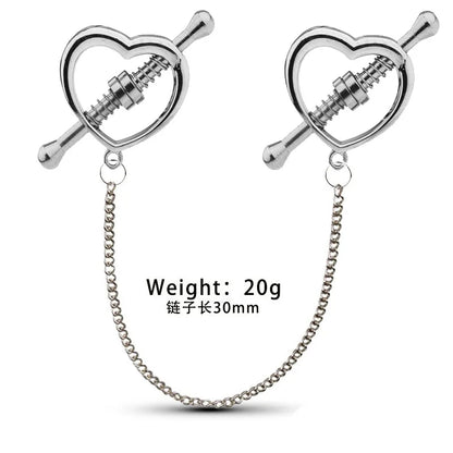 Stainless Steel Adjustable Nipple Clips — Erotic Breast Stimulation, Bondage Restraint Fetish BDSM Sex Toy for Women