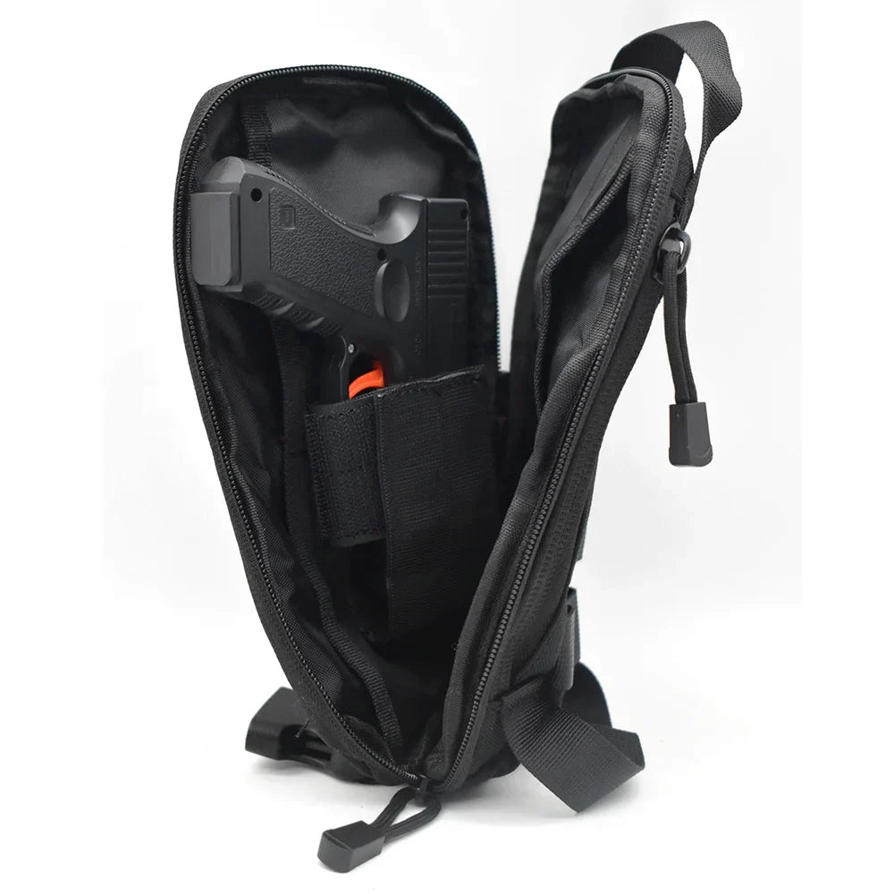 Tactical IWB Concealment Pistol Pouch - MOLLE Shoulder Strap Gun Holster for Glock 17/19, 1911, Taurus G2C, HK USP