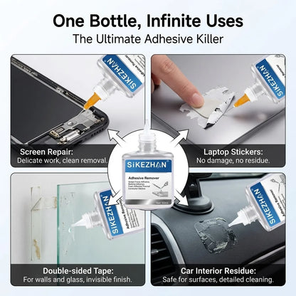 SiKEZHAN 50ml Phone Screen Adhesive Remover - LCD Frame & Back Cover Glue Cleaner with Precision Injector Needle