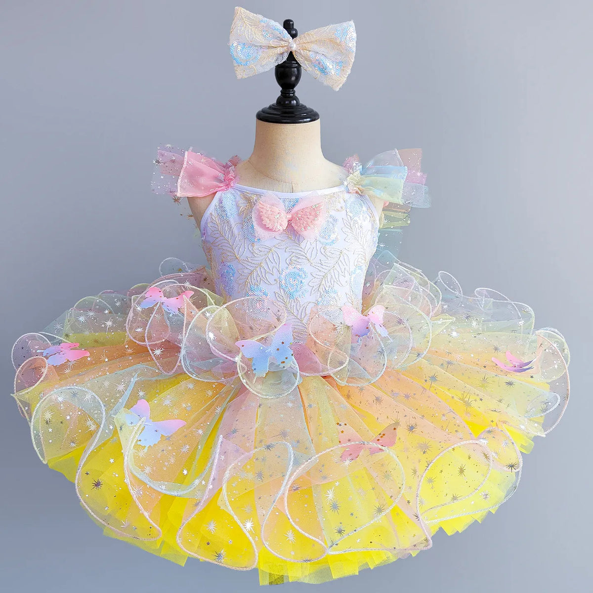 Girls Princess Ballet Tutu Dress - Elegant Stage Performance and Party Dance Costume