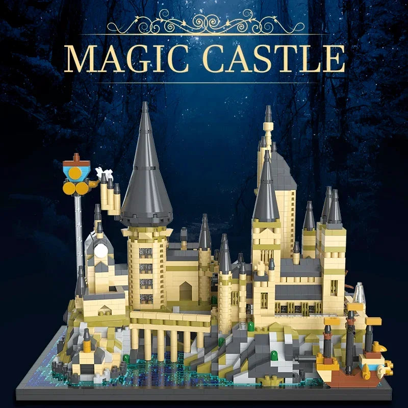 Magic Castle Building Blocks Set — DIY Wizardry School Model with Micro Bricks for Kids & Adults, Creative Assembly Toy Gift