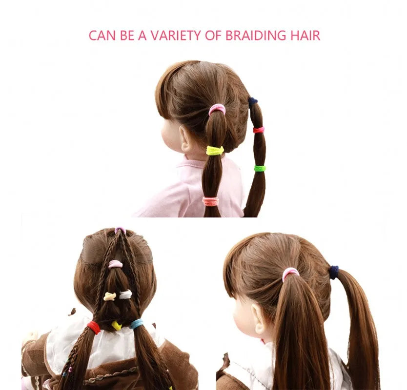 100/200PCS Colorful Nylon Elastic Hair Bands – Small Ponytail Holders for Women & Girls Hair Accessories