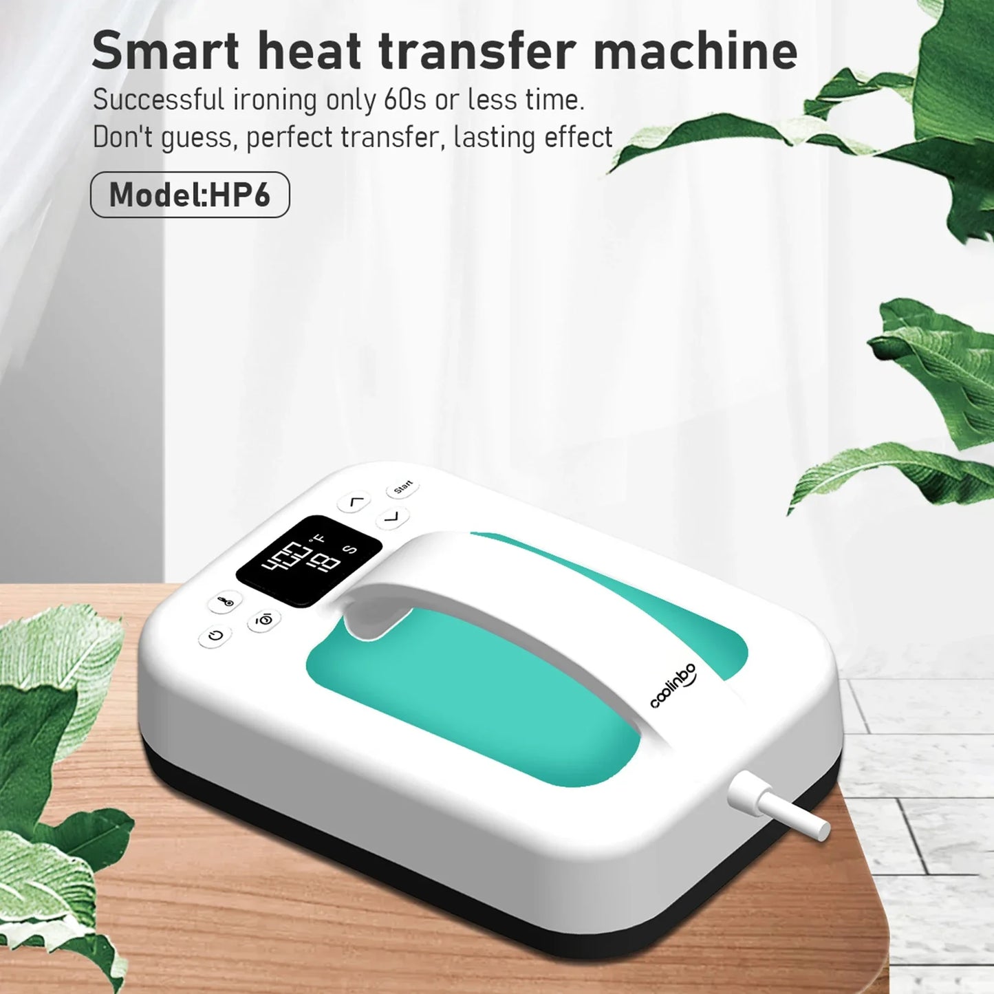 HP6 Mini Heat Press Machine - 7x5 Inch Handheld Portable, Adjustable Temperature & Timer, Overheat Protection for Heat Transfer