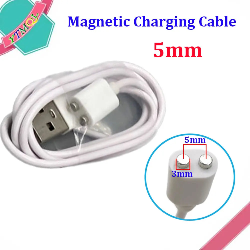 Magnetic Charging Cable – 2pin USB Charger for Beauty Instruments & Smart Devices, 5-10mm Magnet Spacing