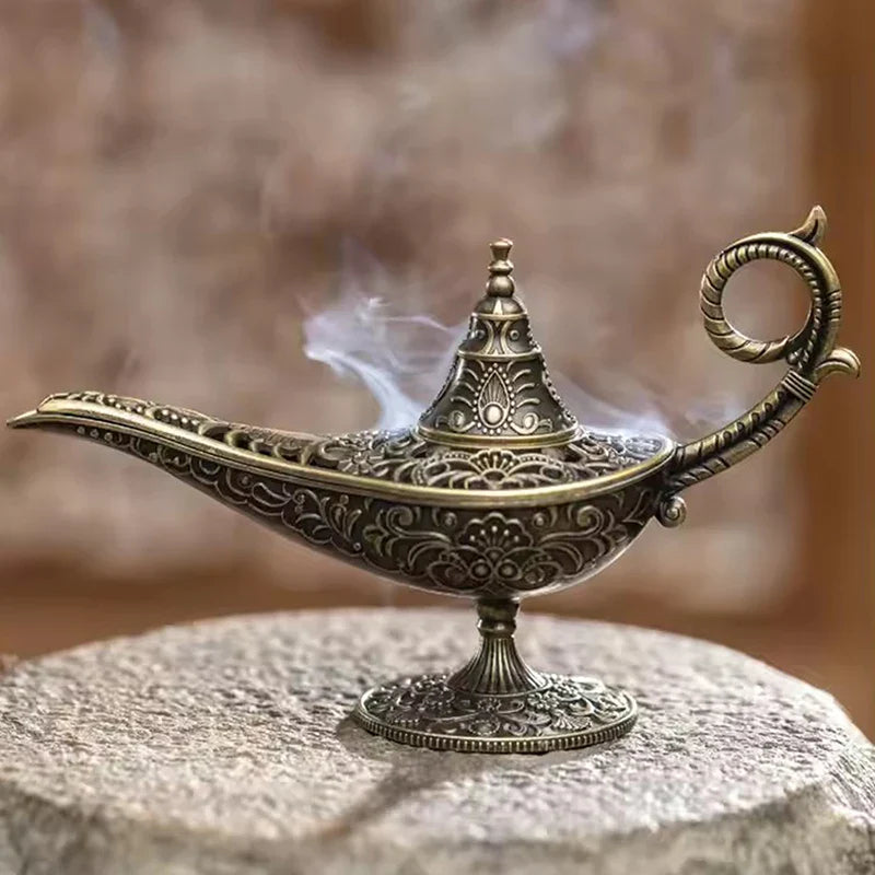 Antique Style Metal Lamp Incense Burner – Scented & Unscented Candle Holder for Home Decor & Gifts