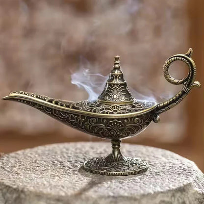 Antique Style Metal Lamp Incense Burner – Scented & Unscented Candle Holder for Home Decor & Gifts