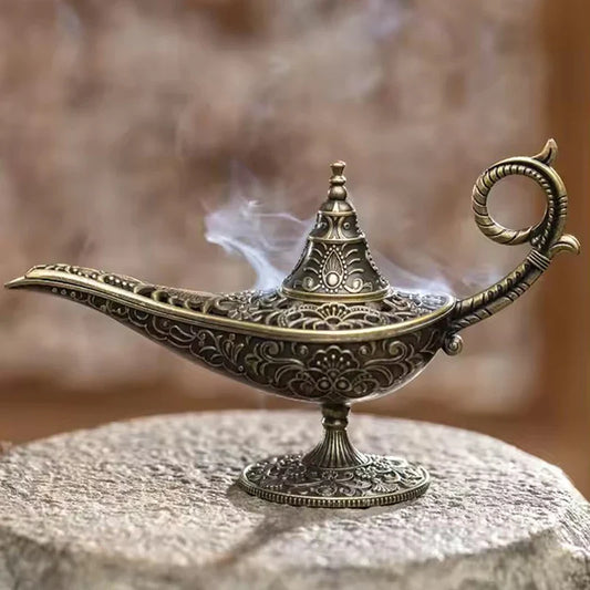 Antique Style Metal Lamp Incense Burner – Scented & Unscented Candle Holder for Home Decor & Gifts