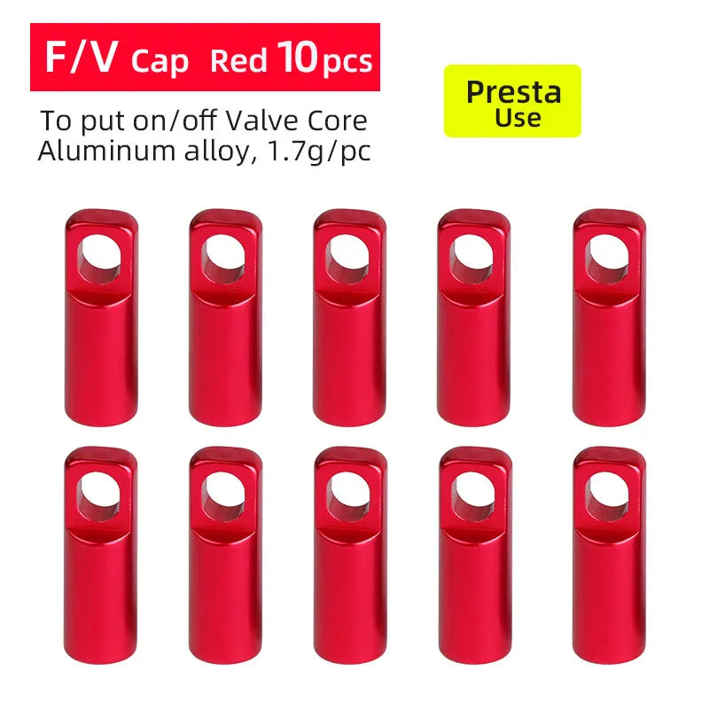 Deemount 2-in-1 Presta Valve Caps & Core Tool — CNC Alloy Lightweight Bicycle Valve Nipple (10/4/2PCS)