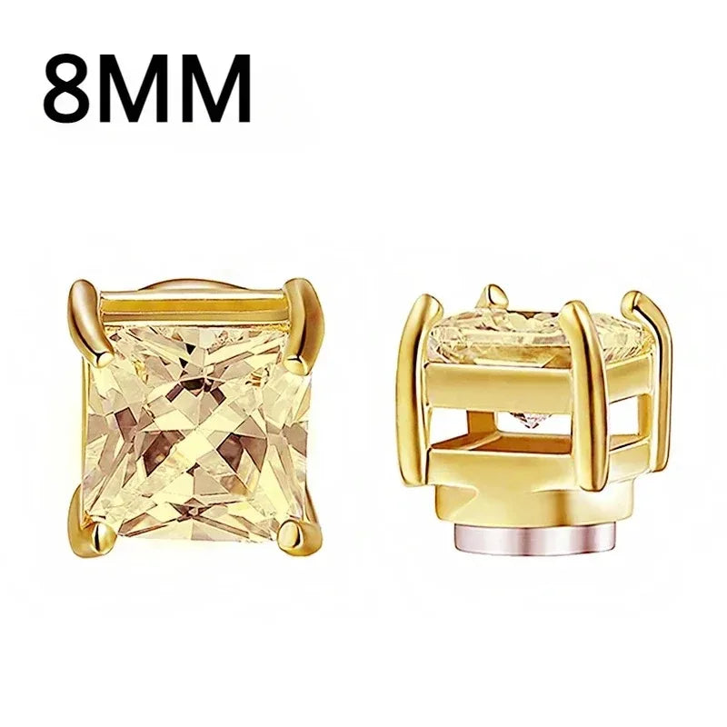 Crystal Magnetic Ear Studs – Punk Round Zircon Non-Piercing Earrings for Men & Women