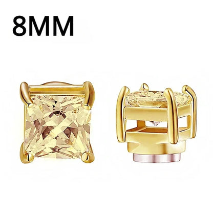 Crystal Magnetic Ear Studs – Punk Round Zircon Non-Piercing Earrings for Men & Women