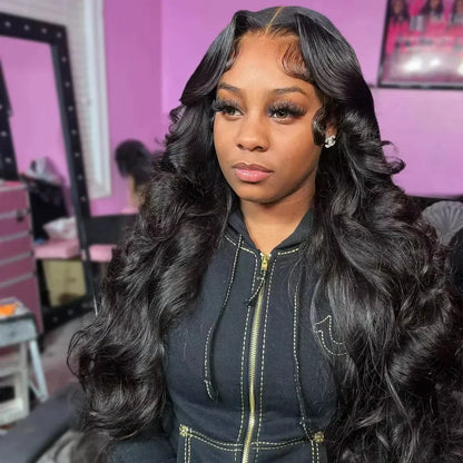 13x6 & 13x4 Deep Wave Human Hair Wig — 30-40 Inch HD Lace Frontal Body Wave & Curly Wigs for Black Women