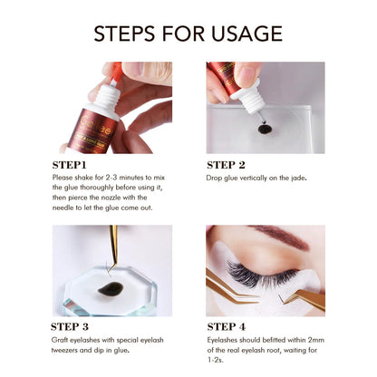 Gollee 0.5–1s Fast-Drying Eyelash Extension Glue – No Odor, No Irritation Adhesive for Lash Extensions, Professional Makeup Supplies